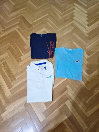 Pack 3 Prendas Hollister: Polo Blanco y 2 Camiseta
