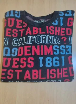 Maglione Guess Uomo/Ragazzo Nero Rosso