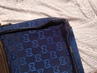 Borsello Gucci Blu/Marrone Tela GG