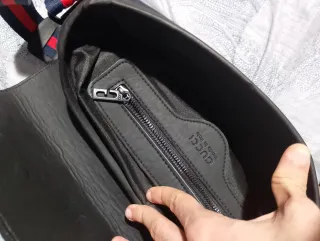 Borsello Gucci Blu/Marrone Tela GG