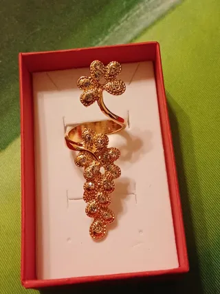 Anello fiore oro regolabile