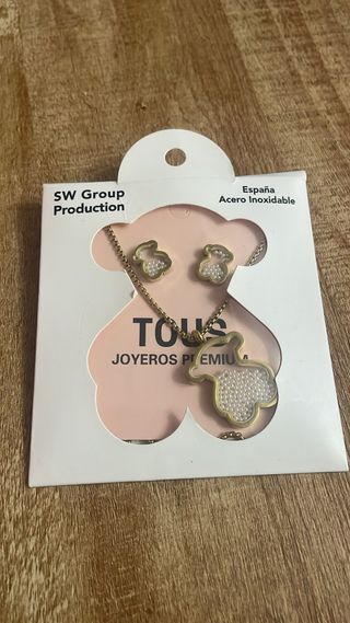 Conjunto Tous Collar y Pendientes Oso Perlas