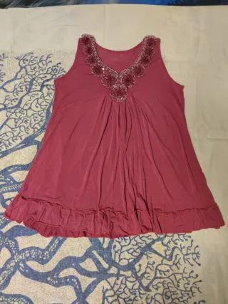 Blusa Roja Sin Mangas Mujer Talla XL