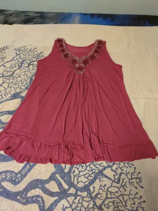 Blusa Roja Sin Mangas Mujer Talla XL