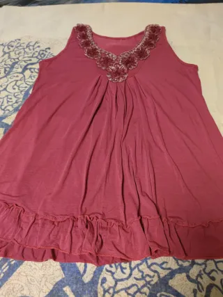 Blusa Roja Sin Mangas Mujer Talla XL