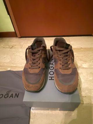Hogan R261 Allacciato Uomo Scarpe Marrone Grigio