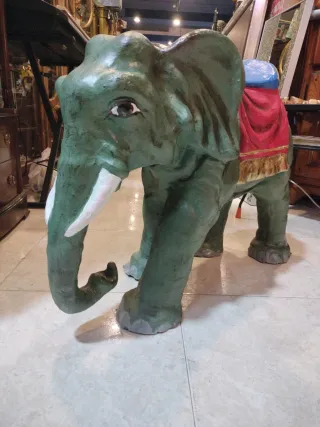 Elefante Cartón Piedra Antiguo