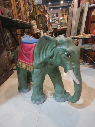 Elefante Cartón Piedra Antiguo