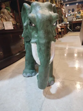 Elefante Cartón Piedra Antiguo