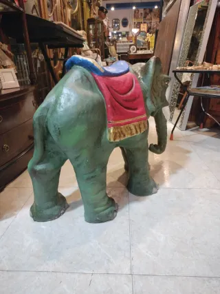 Elefante Cartón Piedra Antiguo