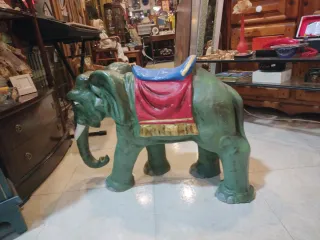 Elefante Cartón Piedra Antiguo