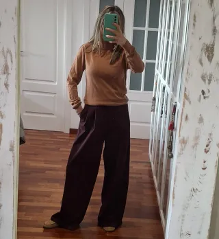 Jersey Massimo Dutti cuello alto lana marrón