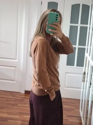 Jersey Massimo Dutti cuello alto lana marrón