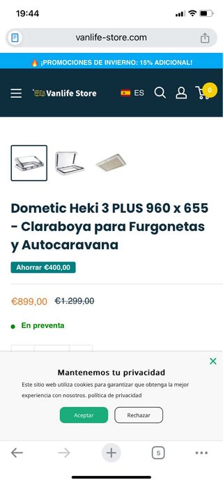 Claraboya Dometic Heki 3 Plus 960x665mm