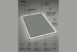 Espejo Baño LEDIMEX PRAGA 100x80