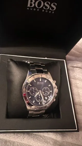 Reloj Hugo Boss 43mm Cronógrafo Azul Plateado