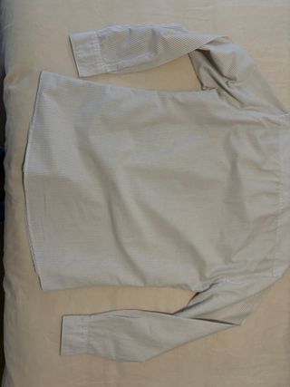 Camisa Oxford Rayas Beige y Blanca