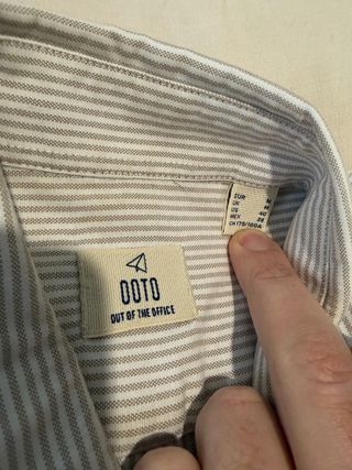 Camisa Oxford Rayas Beige y Blanca