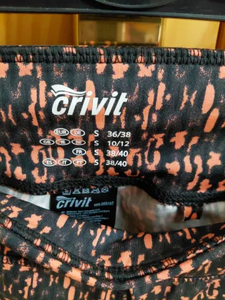 Mallas Crivit Naranja y Negro Talla S