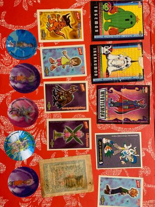 Lote Tazos Boomer y Cromos Digimon