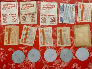 Lote Tazos Boomer y Cromos Digimon