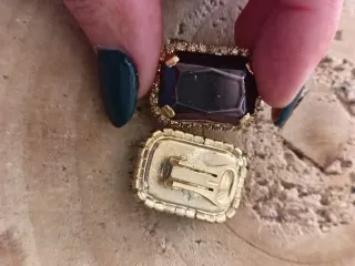 Orecchini vintage clip cristallo rettangolari