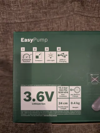 Compressor de Aire Bosch EasyPump 3.6V