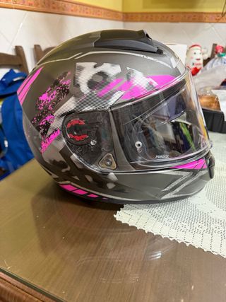 Casco LS2 Vector Evo Negro y Rosa