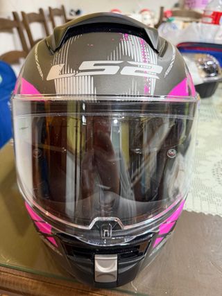 Casco LS2 Vector Evo Negro y Rosa