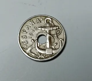 50 céntimos España 1949. Error de acuñación.