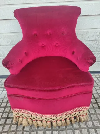 Poltrona scalzino anni '60 in velluto