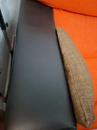 Sofá 4 plazas tela y piel