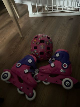 Kit Patines Niña Morado y Rosa