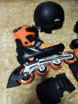 Bollinger lote Patines+casco+protecciones T.40-43
