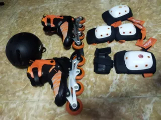 Bollinger lote Patines+casco+protecciones T.40-43
