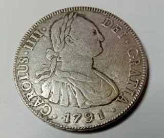 8 Reales Carlos IV 1791 Potosí
