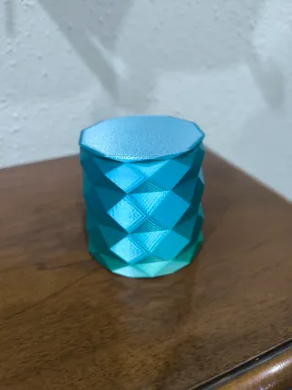 Maceta 3D Pequeña Geometría Verde/Azul