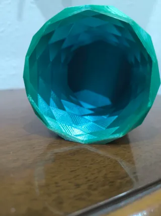 Maceta 3D Pequeña Geometría Verde/Azul