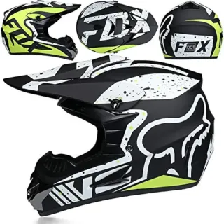 Casco Motocross Fox Negro/verde lima Nuevo