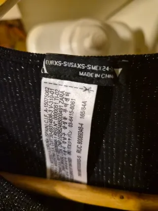 Top Zara glitter con frange