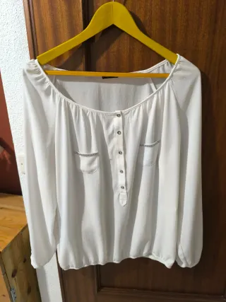 Blusa blanca manga larga