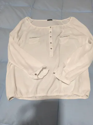 Blusa blanca manga larga