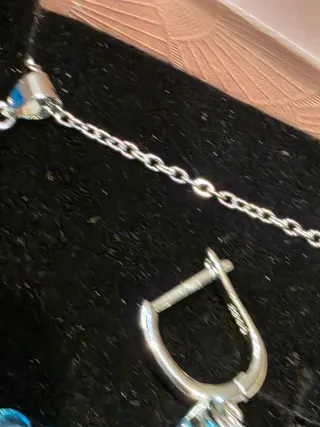 Conjunto Corazón Turquesa Plata de Ley