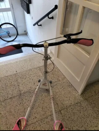 Patinete 3 Ruedas Rosa y Blanco plegable