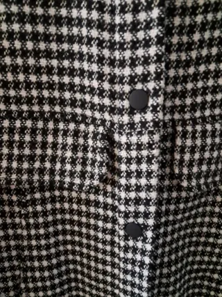 Sobrecamisa Zara Cuadros Blanco y Negro