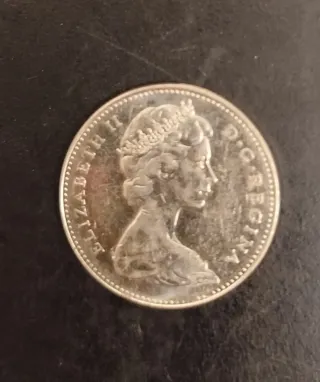 Moneda Canadá 5 Cents 1965 Castor