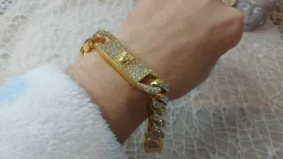 Pulsera Cubana Hombre Chapado Oro 18k