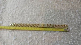 Pulsera Cubana Hombre Chapado Oro 18k