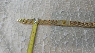 Pulsera Cubana Hombre Chapado Oro 18k