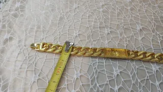 Pulsera Cubana Hombre Chapado Oro 18k